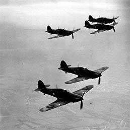 Hurricanes in flight.