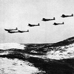 Luftwaffe Heinkel He III flying low over the sea heading for England. Luftwaffe Heinkel He III flying low over the sea heading for England.