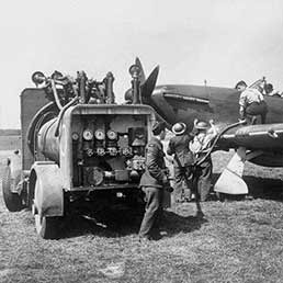 Hurricane refueling at Hawkinge. Hurricane refueling at Hawkinge.