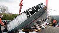 An appeal to Hawkinge residents for any surplus pillows or duvets, brought good results and were used to cushion the wings onto the trolleys.