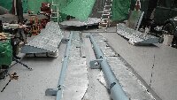 Flaps awaiting to be sprayed lighter green.