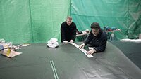 Clint and Dave lining out the yellow wing lines