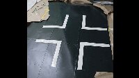 Freshly painted Balkan Cross white area unmasked.