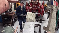 Meanwhile Robbie continues with repairing a damaged wing panel.