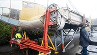 Now on the stands, and transportation frame being removed.