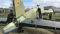 Preparation on the starboard side of the fuselage also in progress