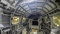 The gondola compartment looking towards the tail of the Heinkel.