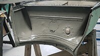 Internals of the engine cowling after painting.