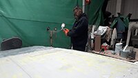Julian painting the wing underside.