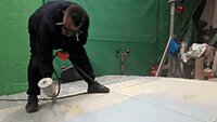 Julian painting the wing underside.