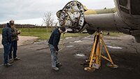 At ARCO, David Broklehurst MBE, checks measurements