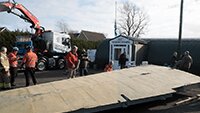 First wing flipped over and TV reporters from BBC and ITV filming the event for broadcast that evening.