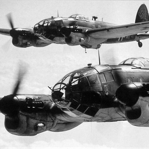 Incoming Heinkel He III's. Incoming Heinkel He III's.
