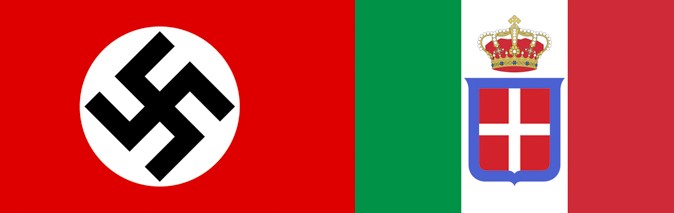 Flags of Germany, Austria and Italy