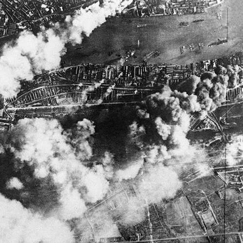 London docks under attack.