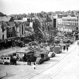Lewisham High Street after a V-1 rocket exploded in July 1944.