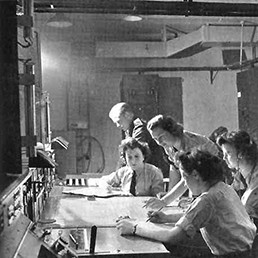WAAF plotters at work in an operations room. WAAF plotters at work in an operations room.
